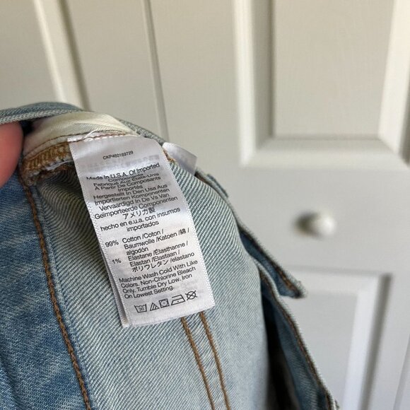 Madewell Perfect Vintage Straight Danby Wash Blue Knee Rip Jeans Women's Size 24 - Picture 10 of 11